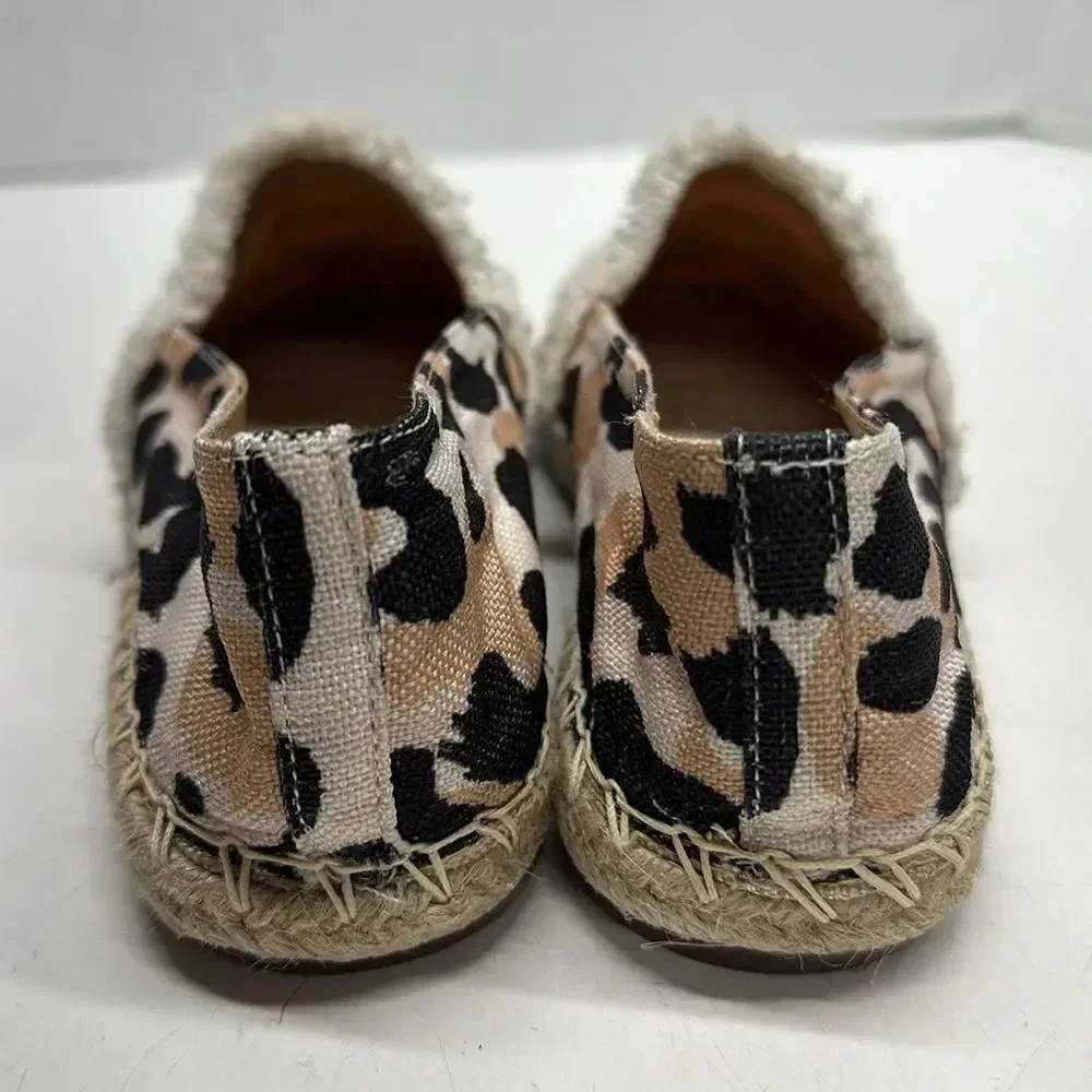 Schutz Ohanna Espadrille Flats Slip On Shoes Cheetah Animal Print Size 6.5